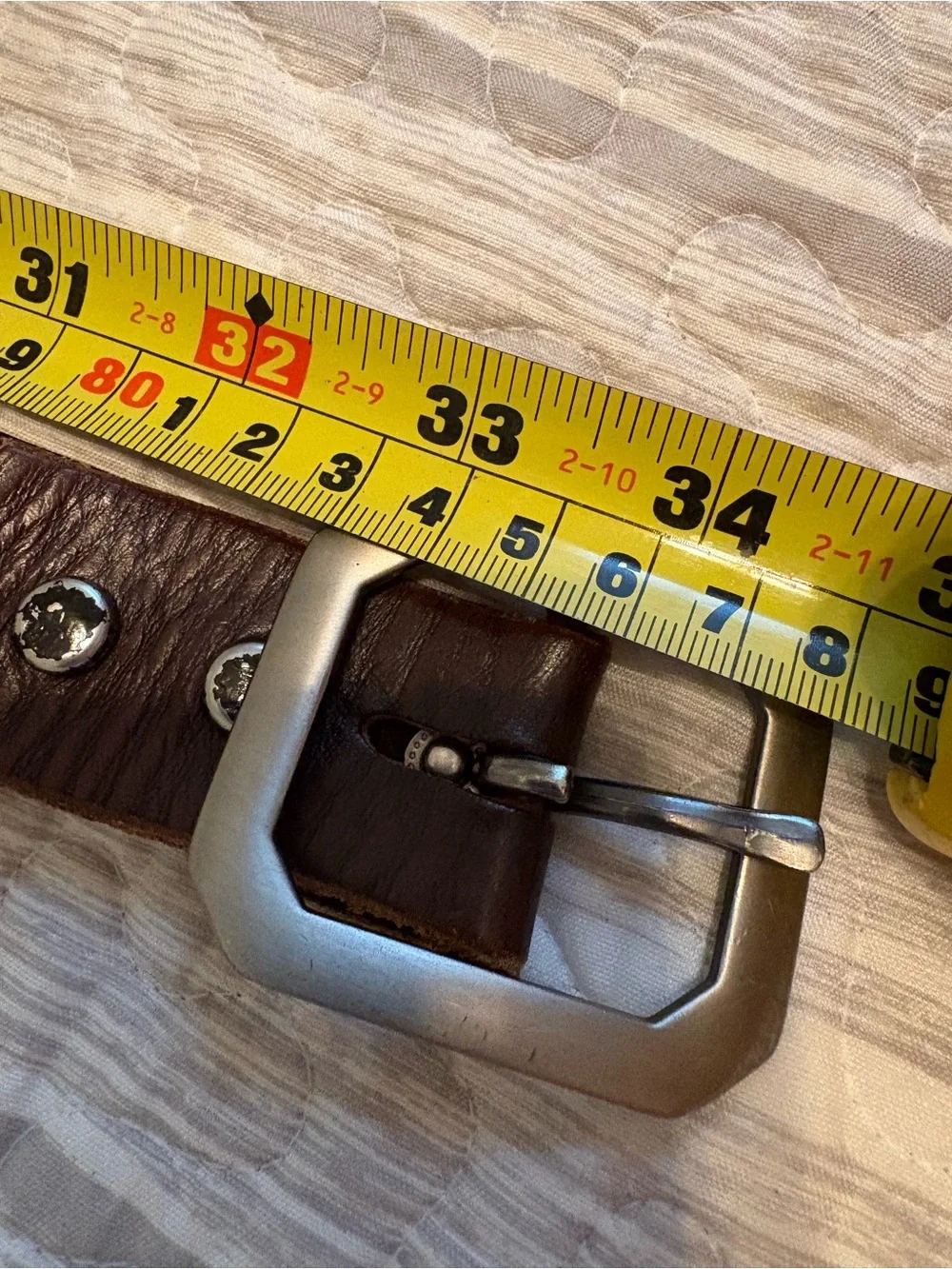 J Crew Crewcuts Men's Brown Leather Belt with Matte Gunmetal Buckle